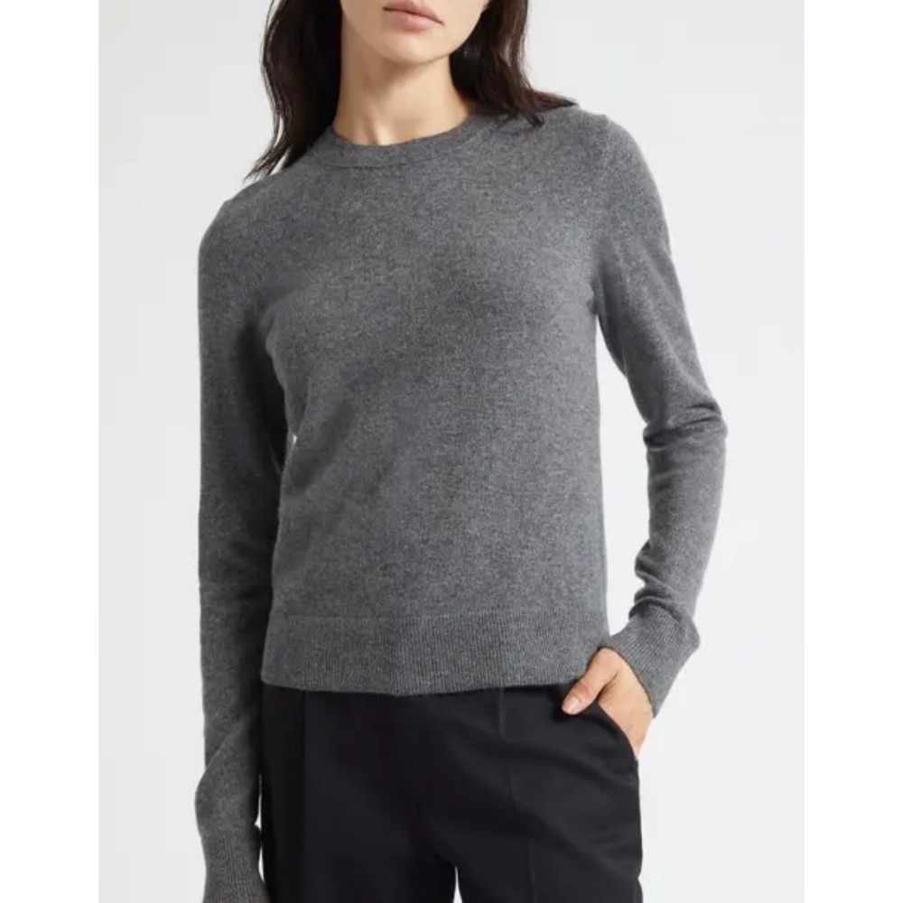 360 Cashmere 100% Cashmere Old Money Sweater Crewneck Preppy Boho Retro Gray XS